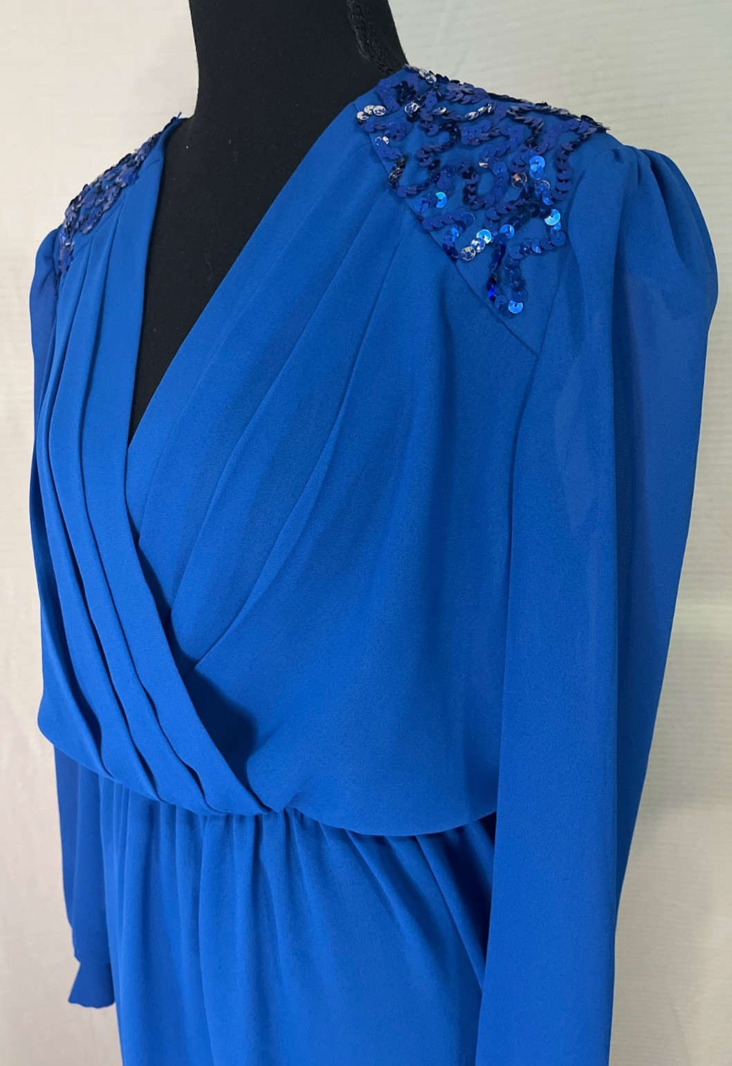 Vintage 70’s Dress 4 6 Blue Sequins by Trends by Jerrie Lurie