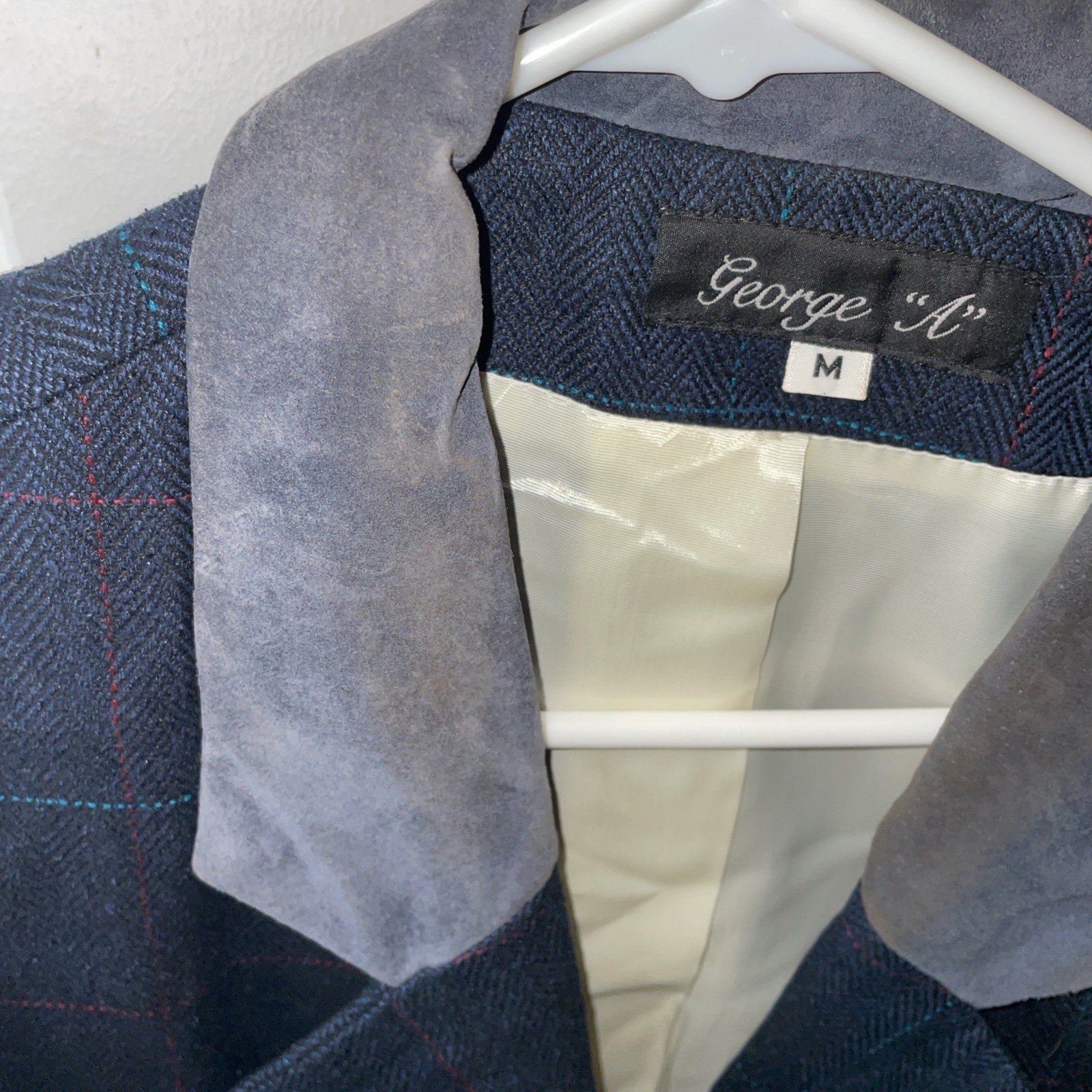 Women’s George A LTD Vintage Size Medium Silk Plaid Blazer Jacket Lined