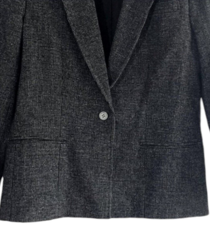 Vintage Pendleton Womens 10 Blazer 100% Virgin Wool Black White Button Made USA