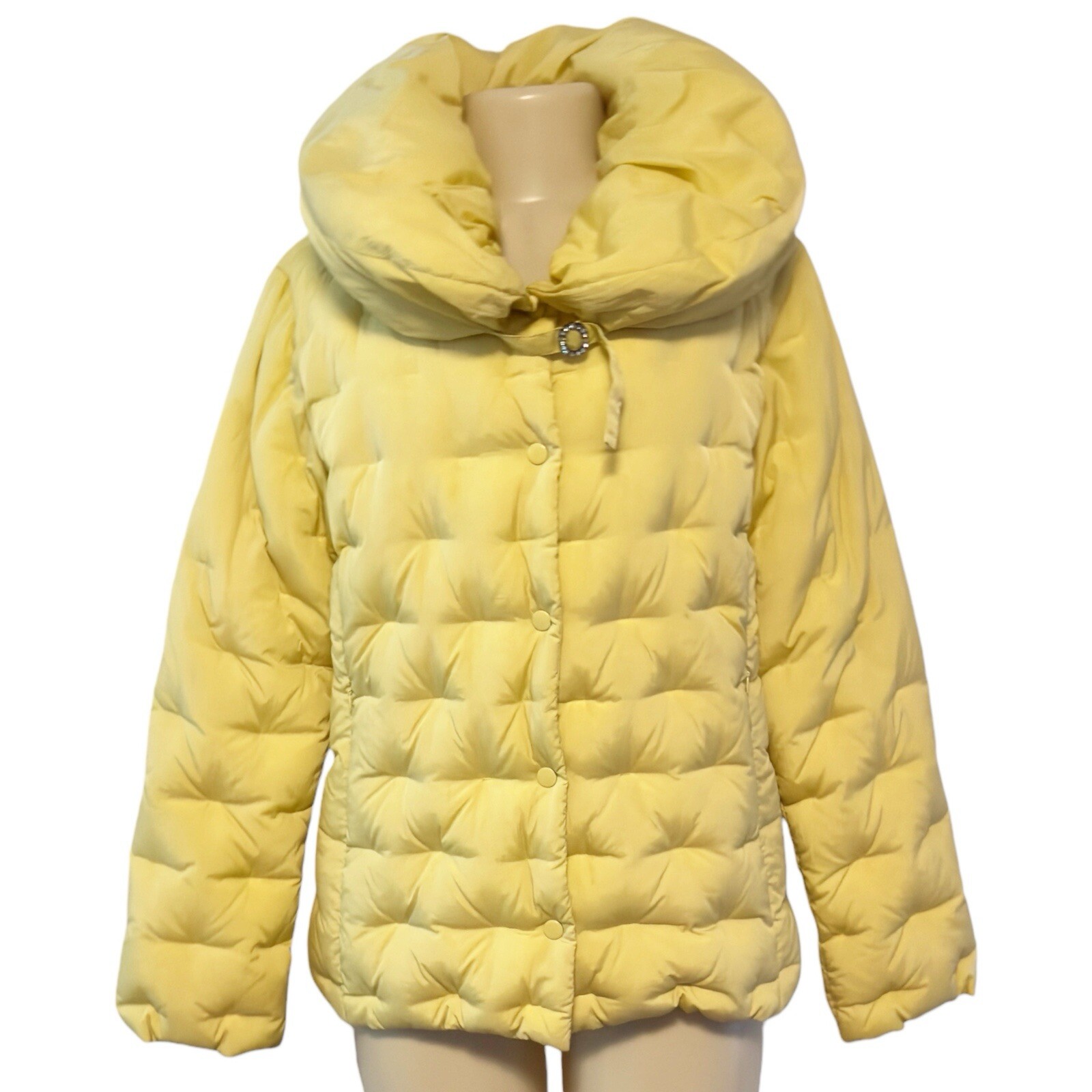 VTG 70s BB House Down Puffer Jacket Pale Butter Yellow Norma Dilegge Lightweight