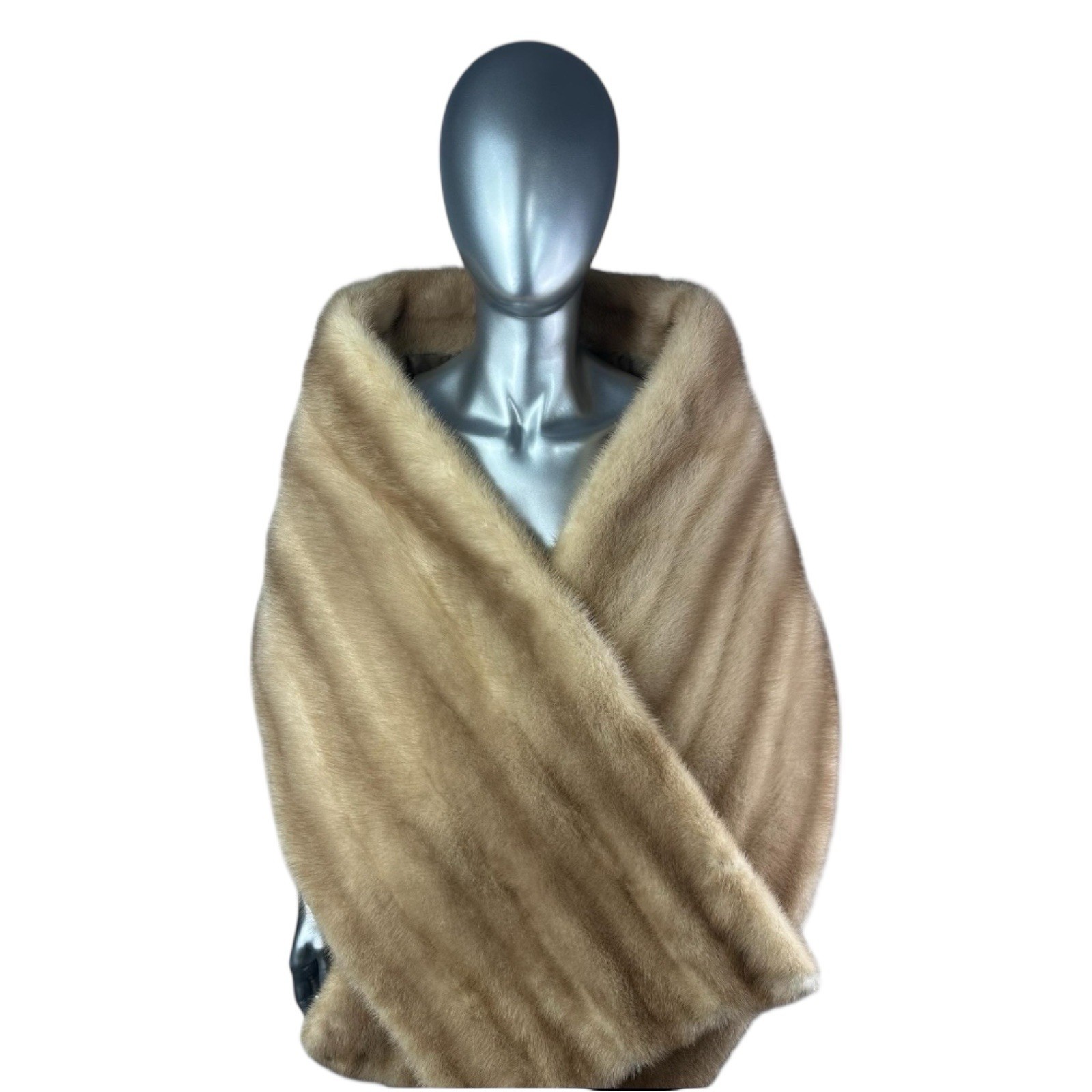 Autumn Haze MINK Straight Stole, 76”L, Certified Vintage Fur w/Storage Bag