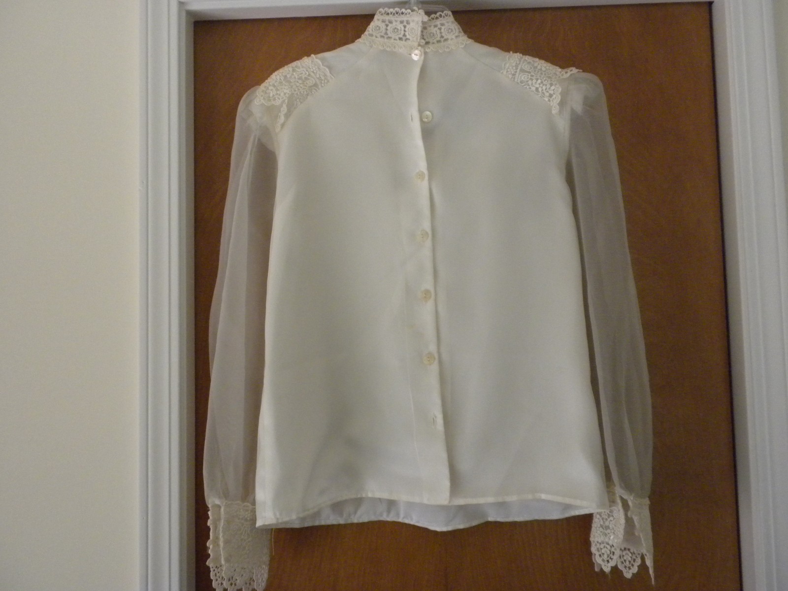 Scott McClintock Sportswear Vtg 80s Ecru Lace Victorian Blouse Prairie 10 Top