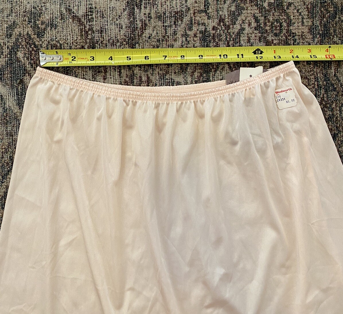Vintage Vassarette All Around Peach Blossom Half Slip XL 20” Lingerie Nylon NWT!