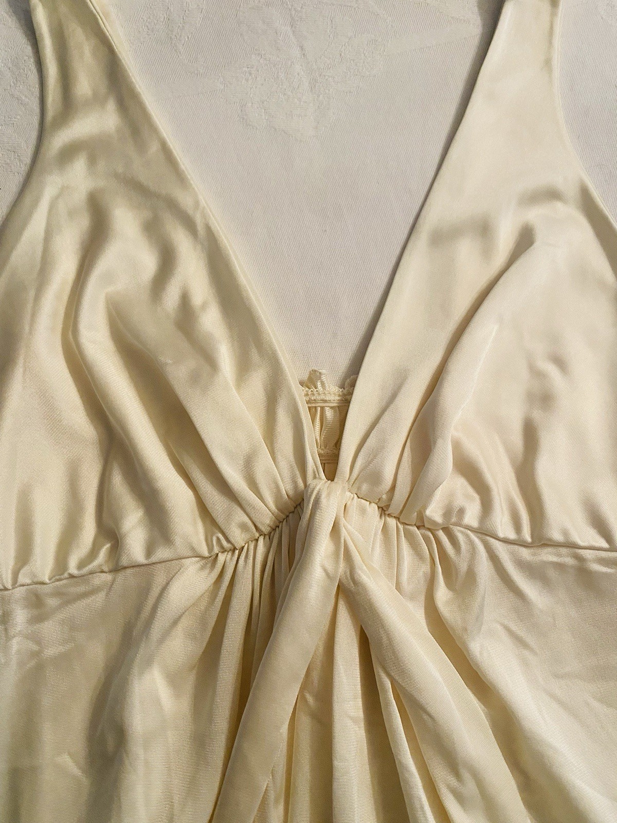 Vintage Olga Silky Nylon Semi Sheer Long Nightgown Size 34 New No Tags #9741
