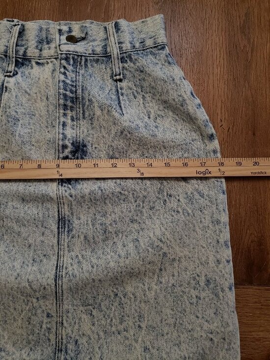 Vtg 80s Rumble Seats Jean Skirt XS Waist 24 Stonewashed Blue Made In USA Grunge