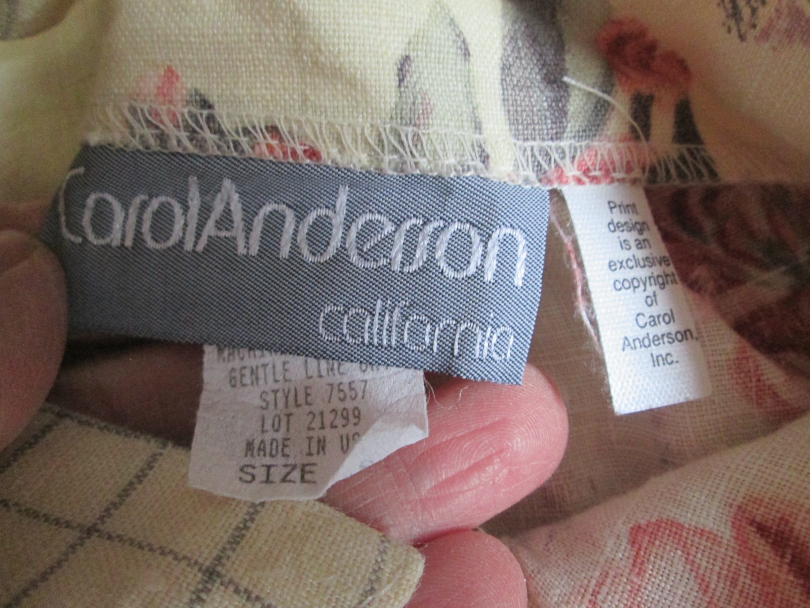 Vintage Carol Anderson California 100% Linen Dress 10 Shabby Floral Sleeveless