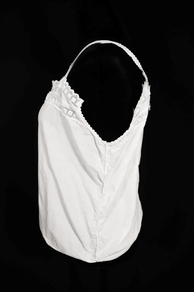 Antique French 1920’s White Cotton Camisole Size Medium Excellent Condition