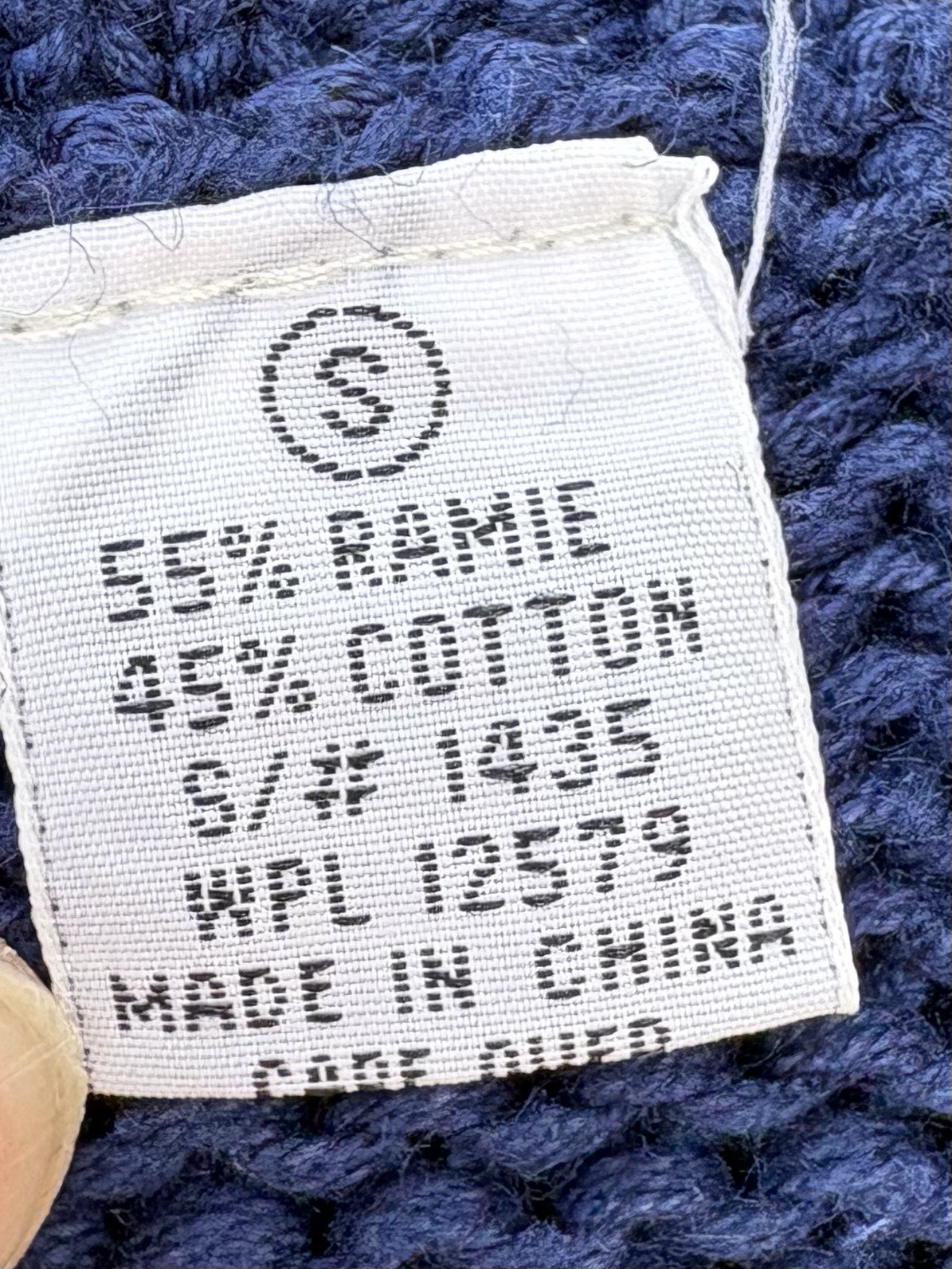Vintage Mixed blues S Chunky Cable Knit Base W/ Colorful Embroidery POM POM READ