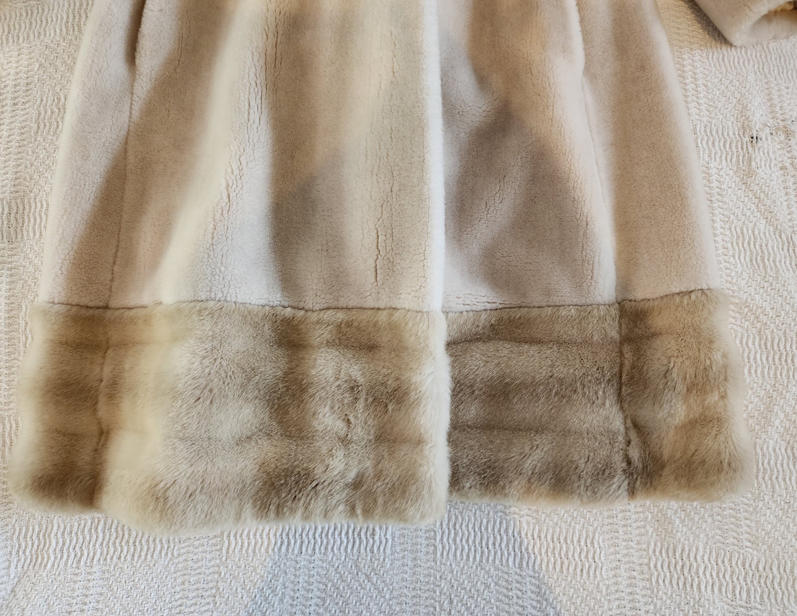 Borgana Beige Brown Faux Fur Women’s Vintage Coat Double Breasted
