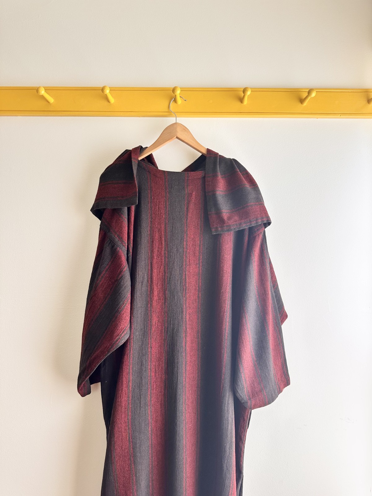 PLANTATION x Issey Miyake vintage 80s bold stripe scarf cowl neck smock dress OS