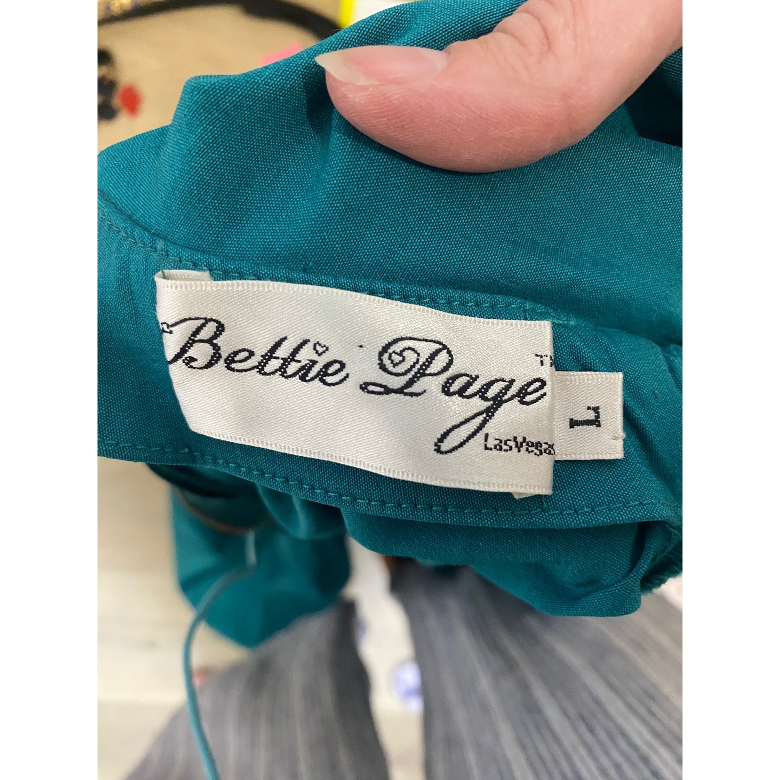 Bettie Page Las Vegas Vintage 60s Style Teal Wiggle Pencil Dress Turquoise S