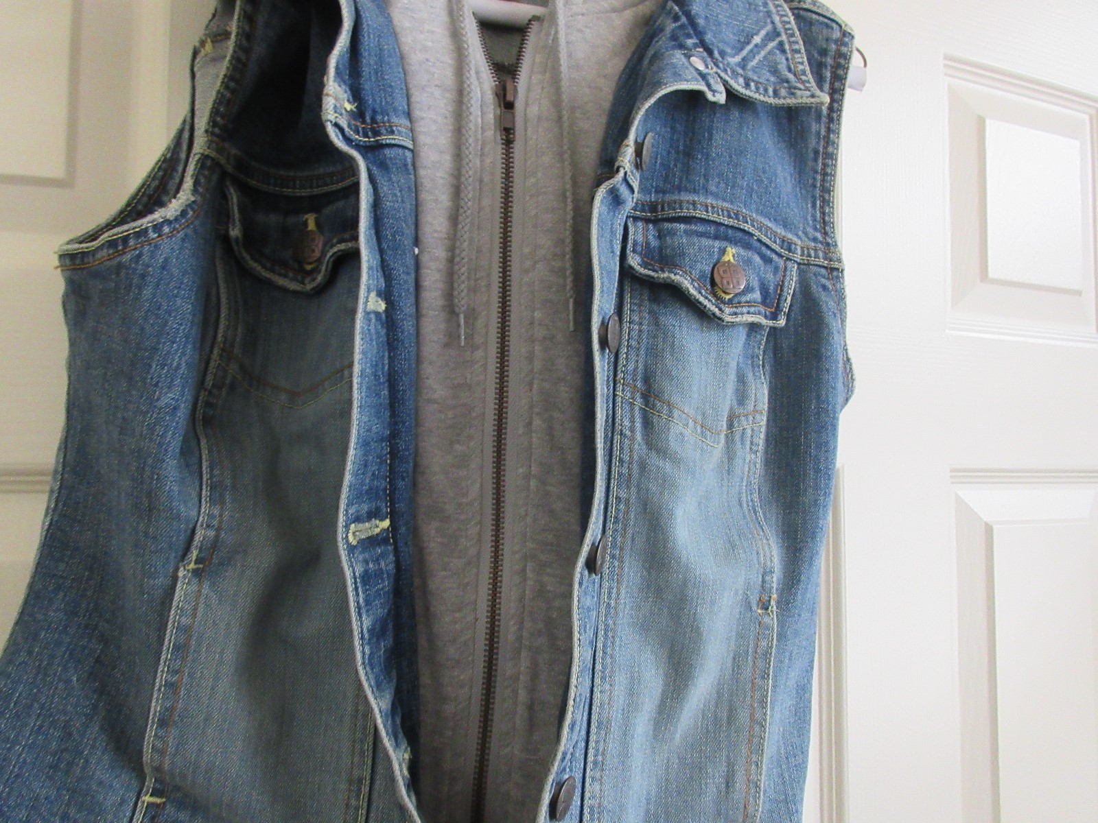PLUGG , Hooded / Denim Ladies Vest , Size L , Vintage