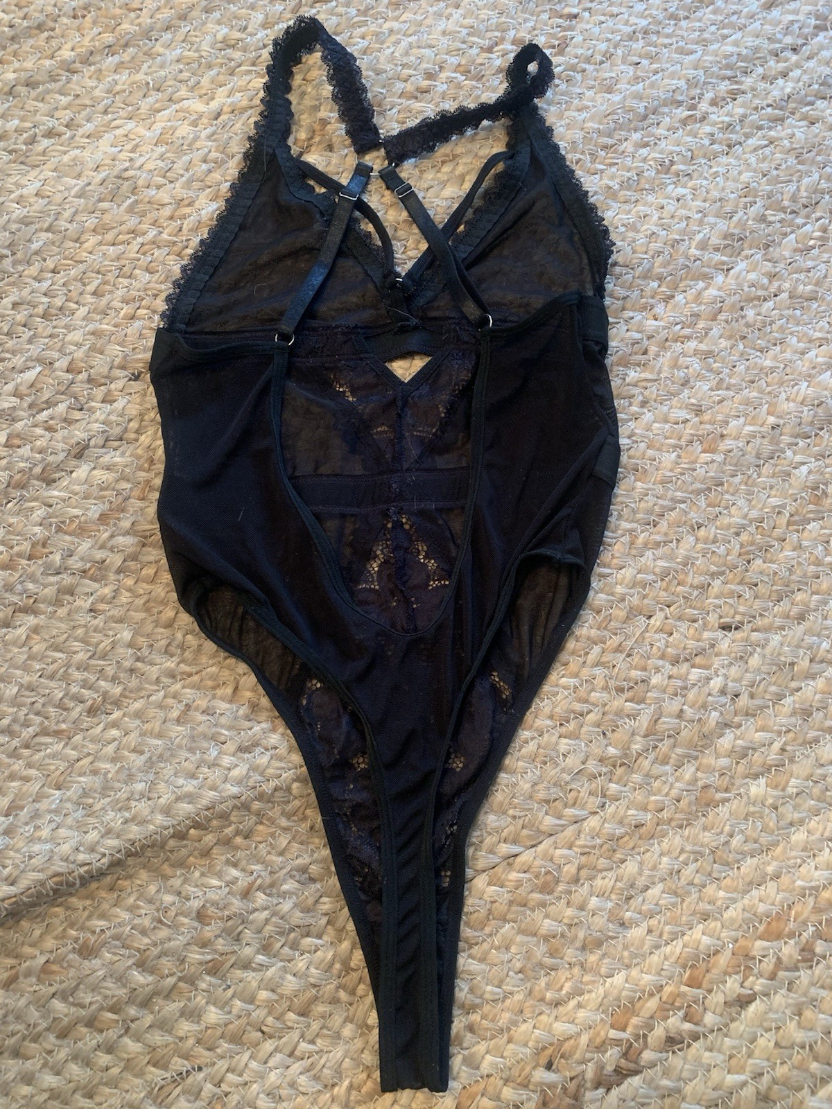 NEW Black Lace & Netting Teddy Lingerie Size S/M 30-36” Chest Beautiful