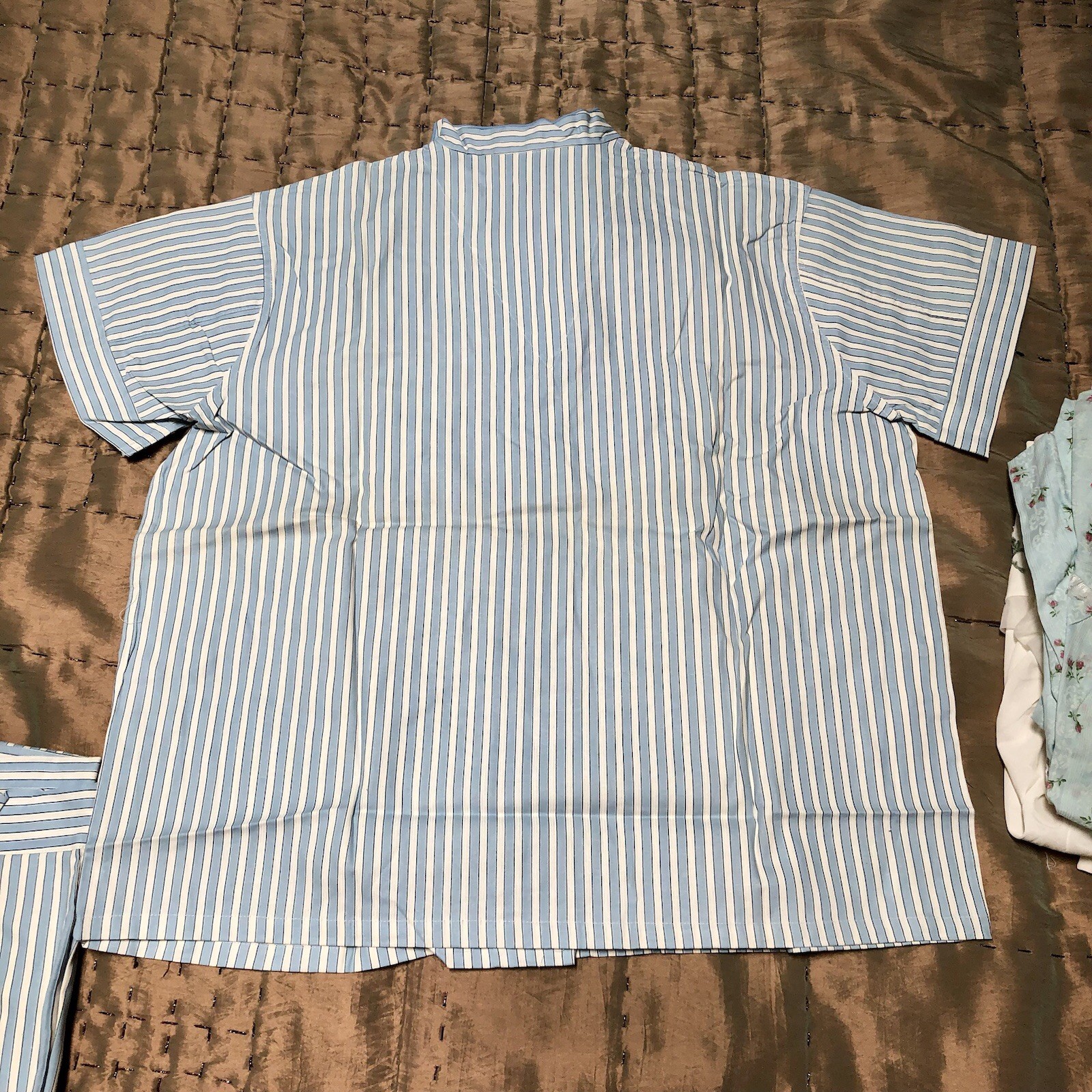 VTG 1950s DEADSTOCK NOS Man-Tailored FRENCH BLUE WHITE STRIPED PAJAMAS Sz-40