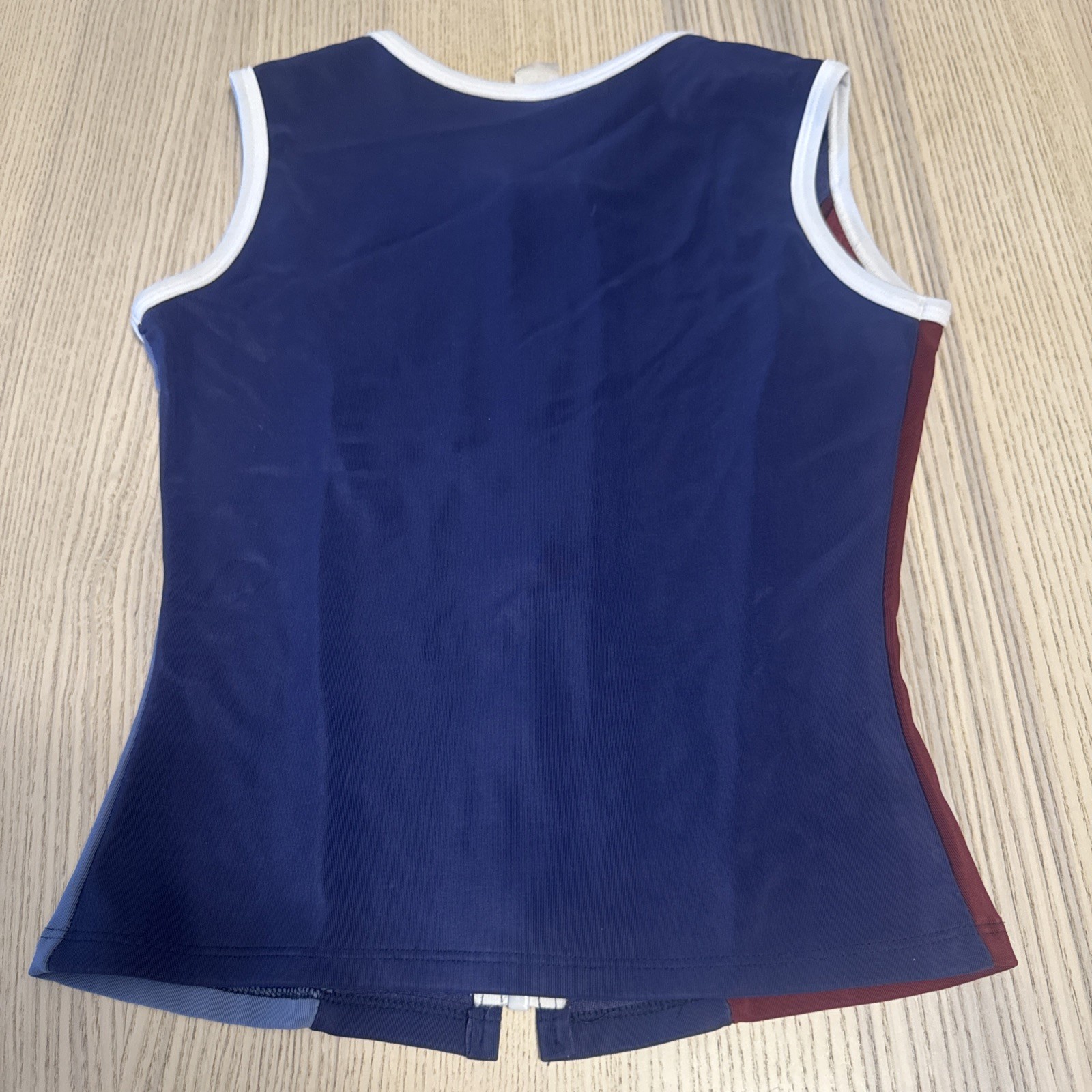 VTG Tommy Hilfiger Sport Top Sleeveless Zip Up Colorblock Blue Red Medium Y2K