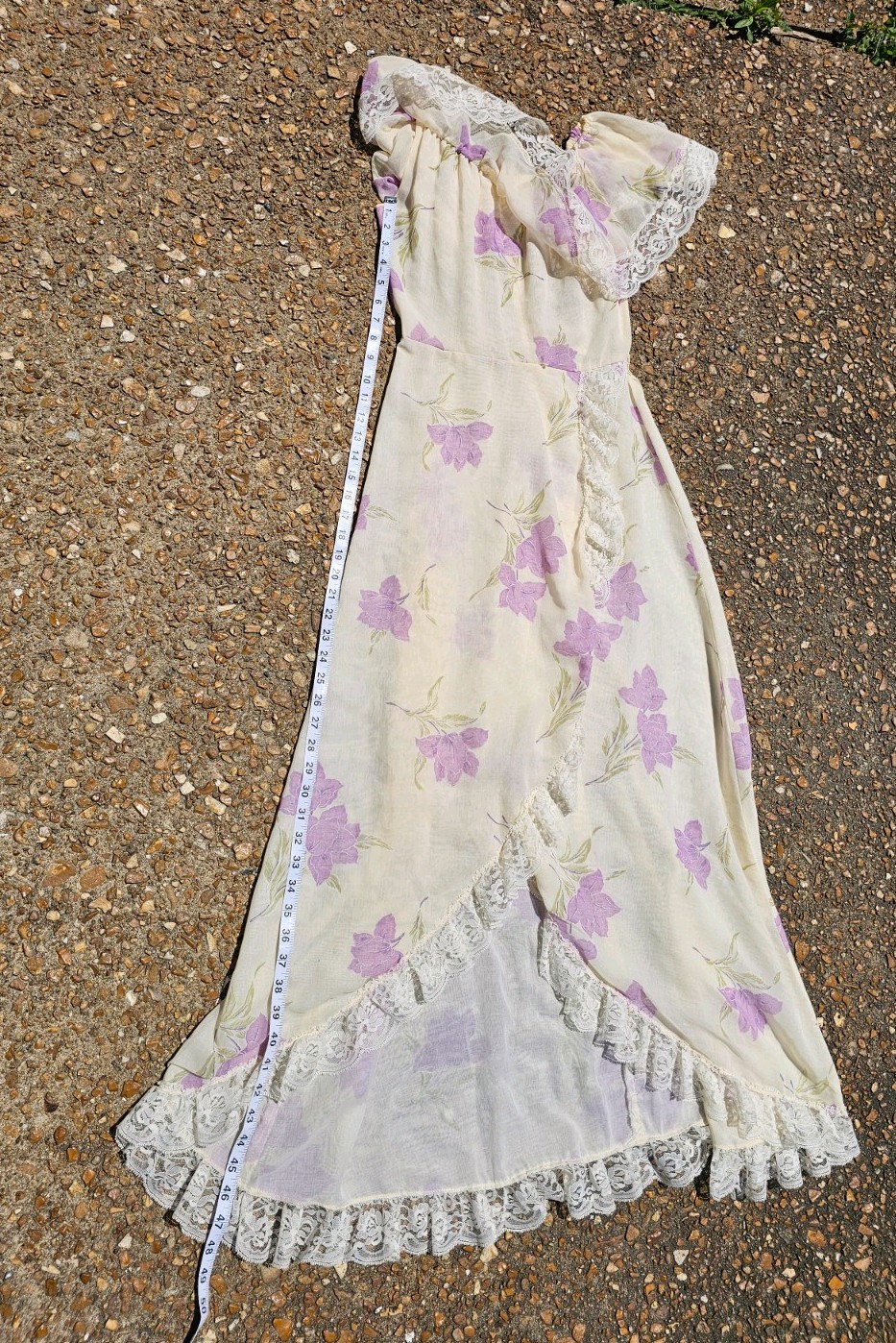 DAMAGED True Vintage 1970s Handmade Prarie Dress Women’s