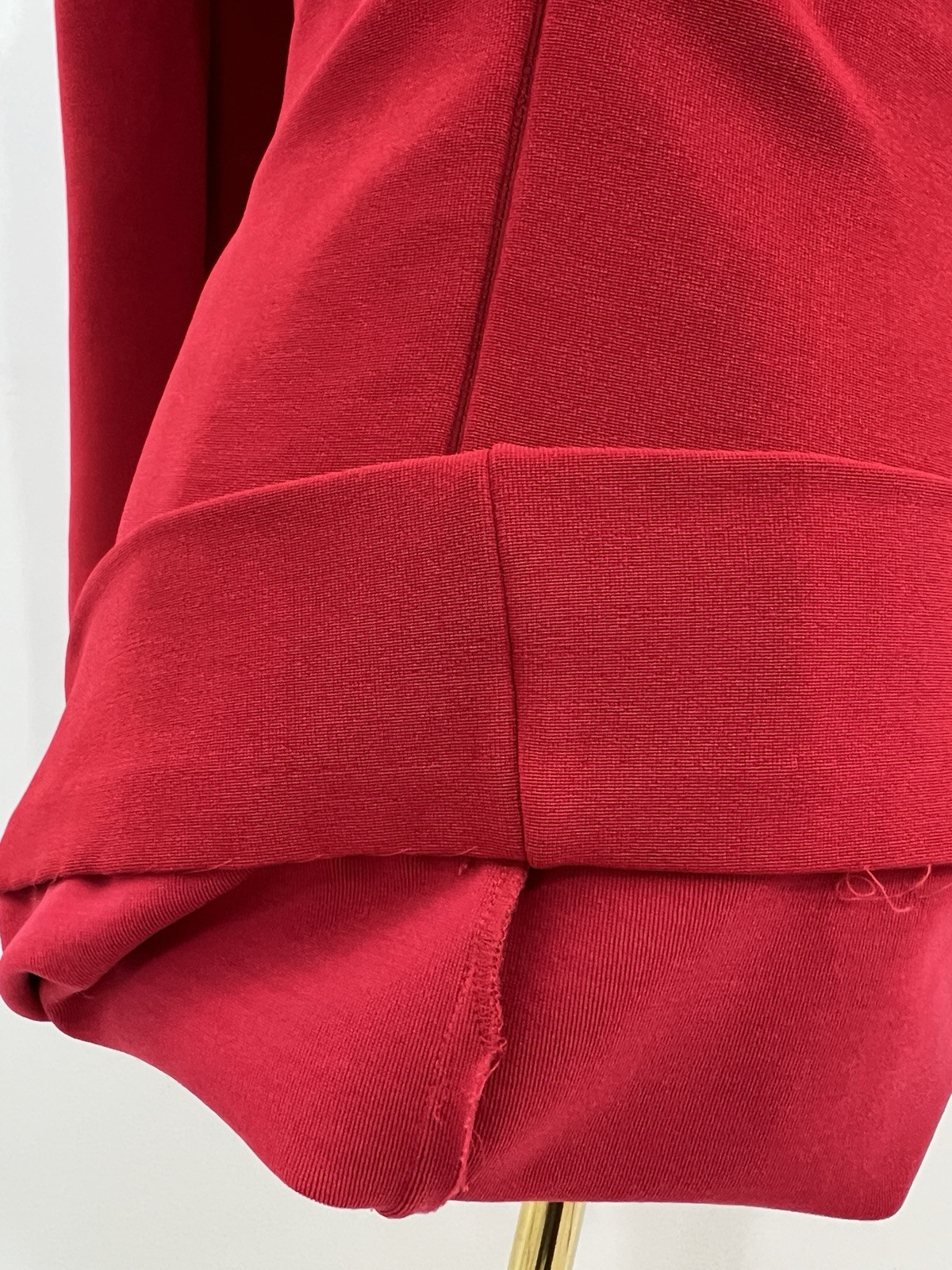 VTG Expo Night Dress Red Bodycon Cold Shoulder Long Sleeve 80s 90s Red 8 Stretch