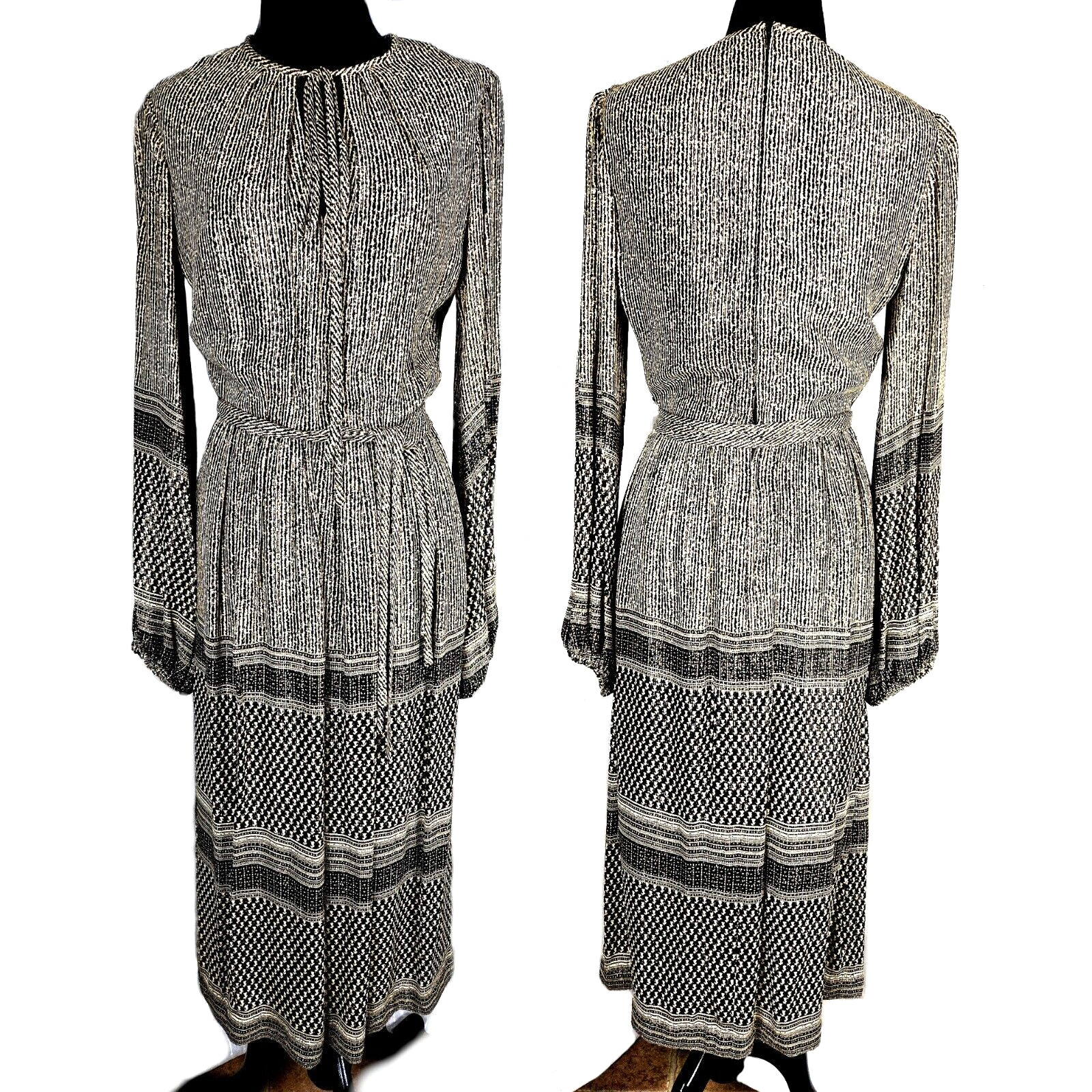 JEAN LOUIS for I. MAGNIN Vintage 1970s Dress Bohenmian Peasant Classic Elegance