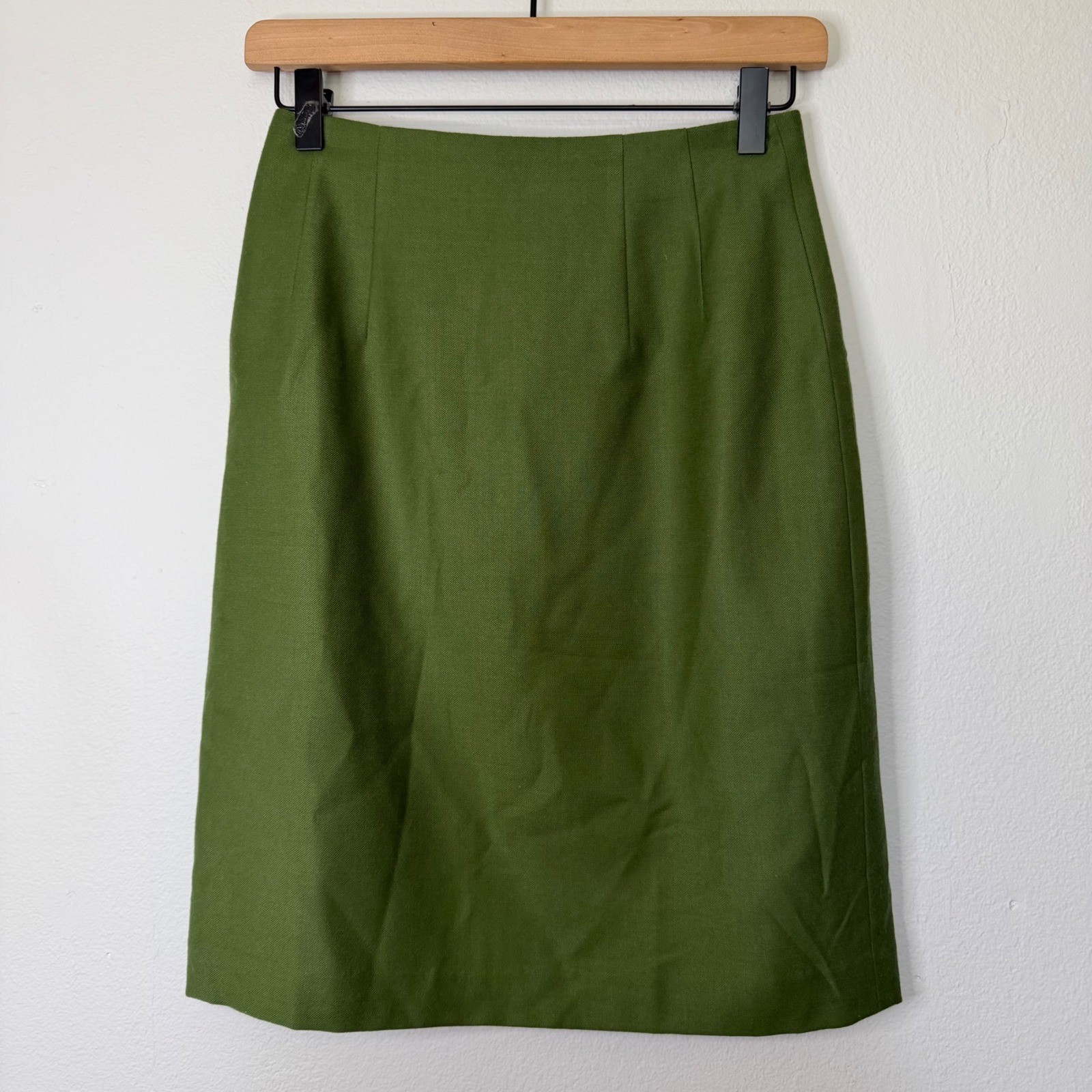 Vintage Chadwick’s – Wool Moss Green Pencil Skirt Petite Size 2