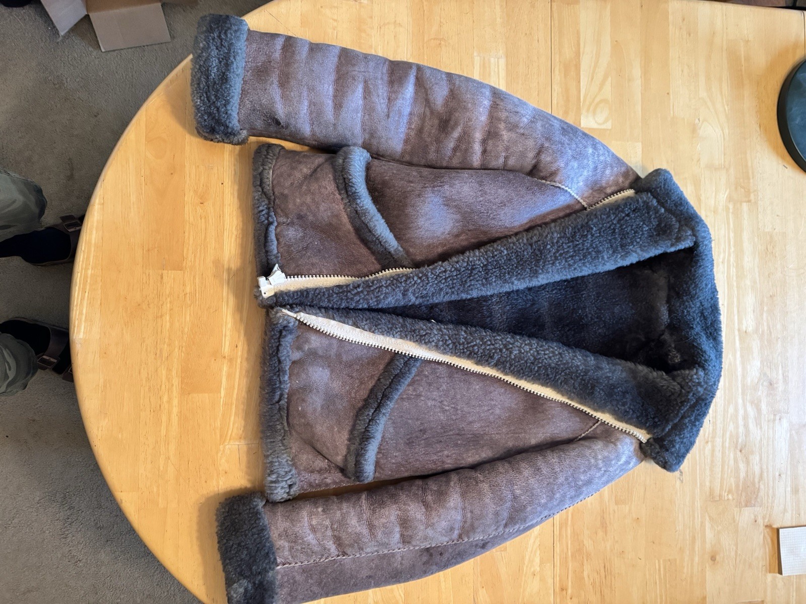 One Of A Kind: Vintage Unique Handmade Artesian Sheepskin Jacket. Warm & Comfy.