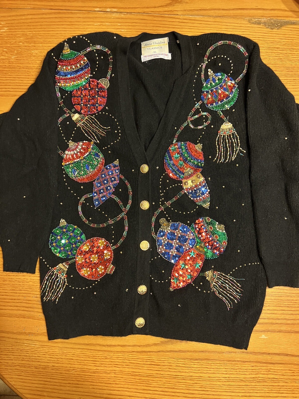 Marisa Christina 1994 Ornament Sweater Vintage NOS Women’s Top