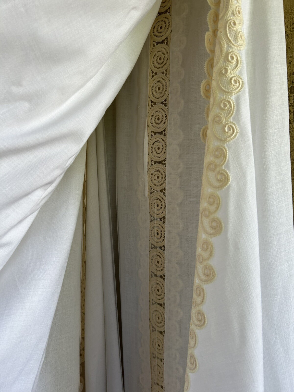Vtg Edythe Vincent For Alfred Angelo Wedding Dress 1960s White Linen Ivory Lace