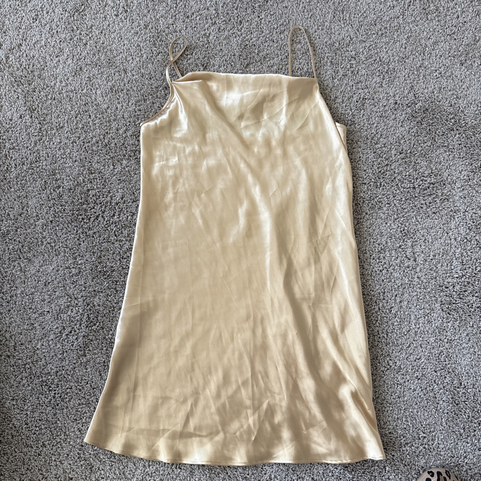 Satin Sleepwear Nightie Woman’s Gold Secret Treasures Medium New Vintage