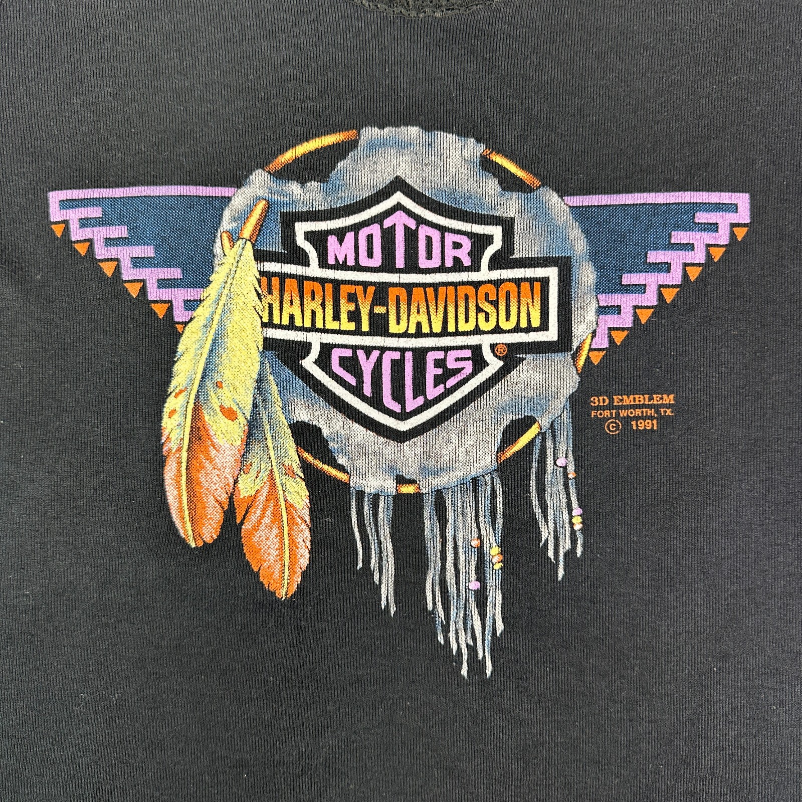 Vintage Harley-Davidson 3D Emblem Dreamcatcher Lace Tank Top Womens Large 90s