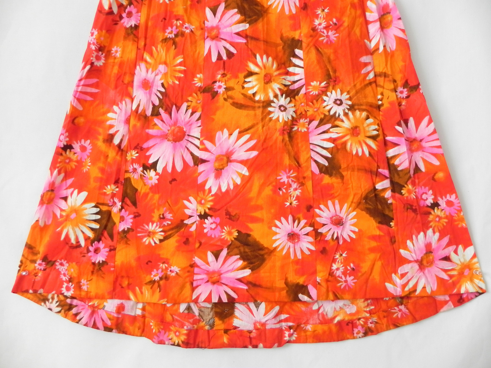 Vtg Sample Shop Waikiki Hawaii Maxi Dress Vibrant Color Floral Flared Size S