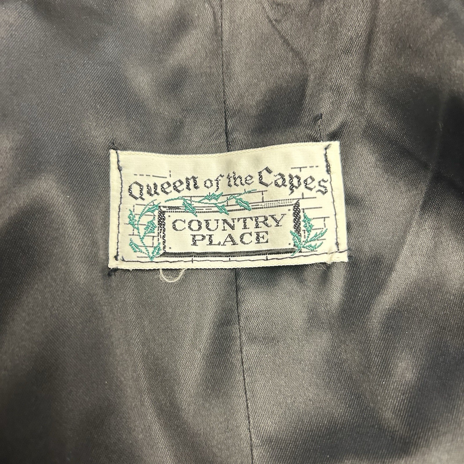 Vintage Queen Of The Capes Country Place Black Velvet Cape Romantic Goth