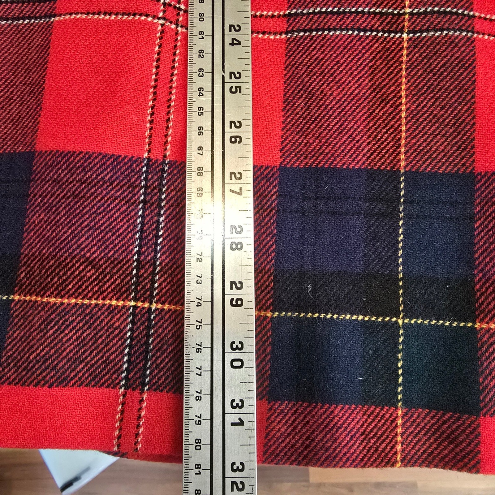 Vintage Kenneth Gordon USA Made Red Tartan Plaid 100% Wool Blazer Jacket Size 10