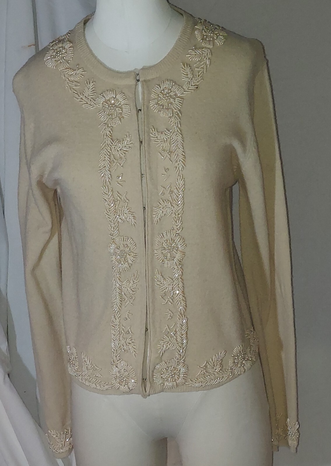 Vintage Clifford and Wills Beaded Lambswool Sweater, Size S