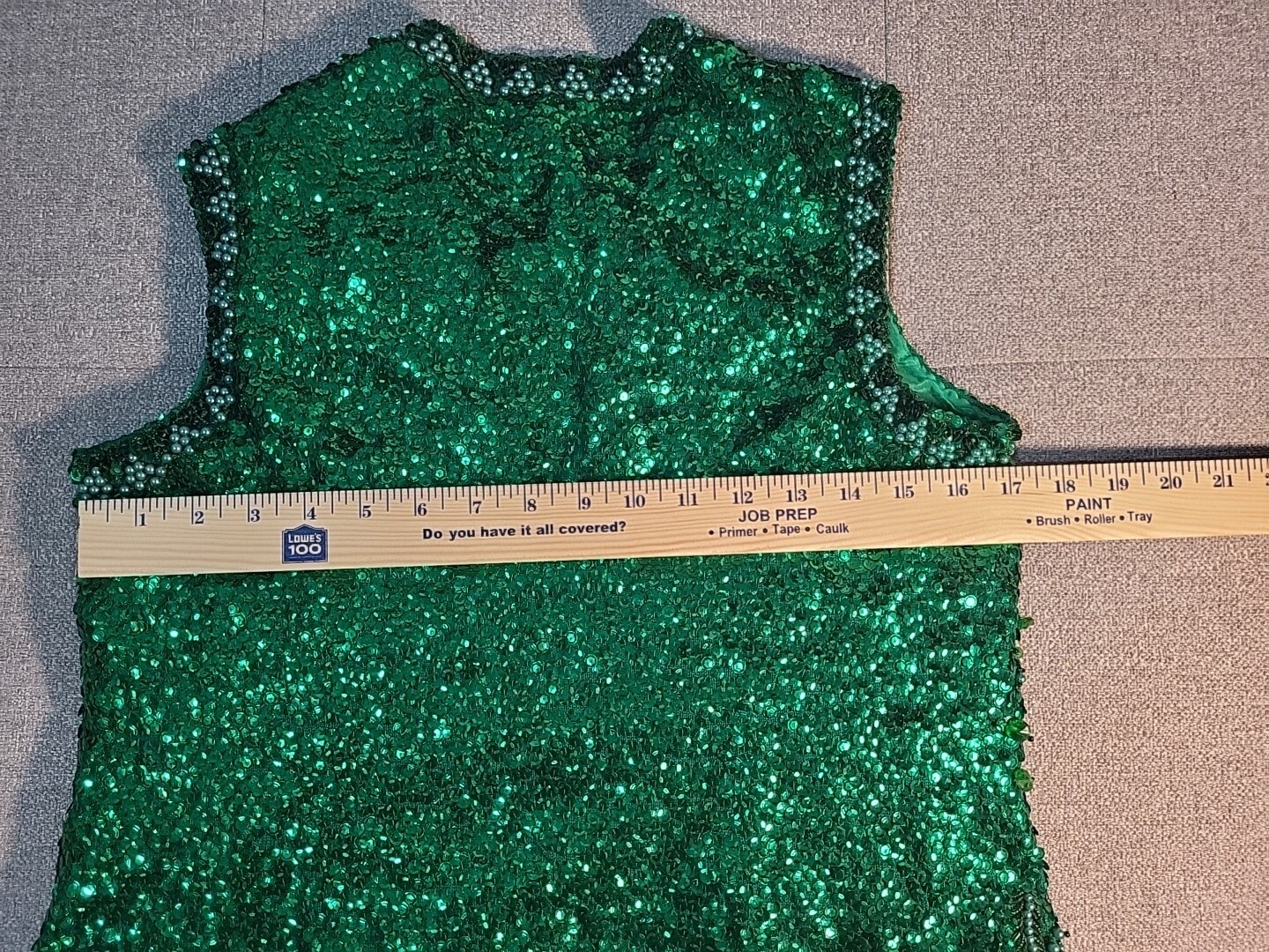 Vtg VALENTINA Ladies Wool Beaded & Sequined Butterfly Couture Vest M Green