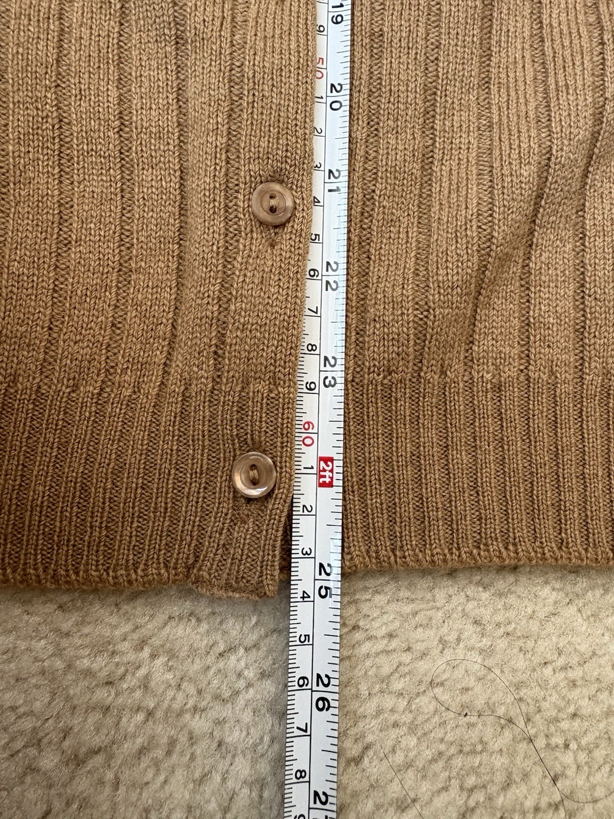 Vintage Lands’ End camel hair Direct Merchants made in Scotland tan cardigan sz6