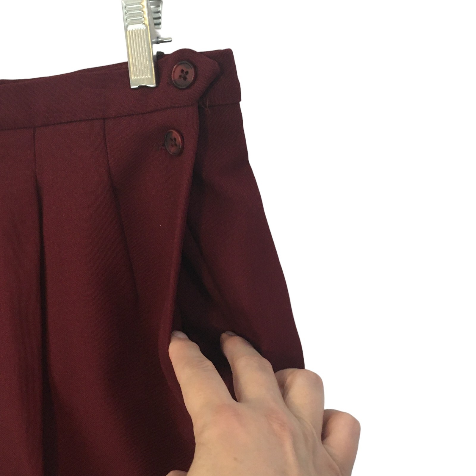 Reflections by Haggar Womens Vintage High Rise Dress Pants, Burgundy, 28 waist