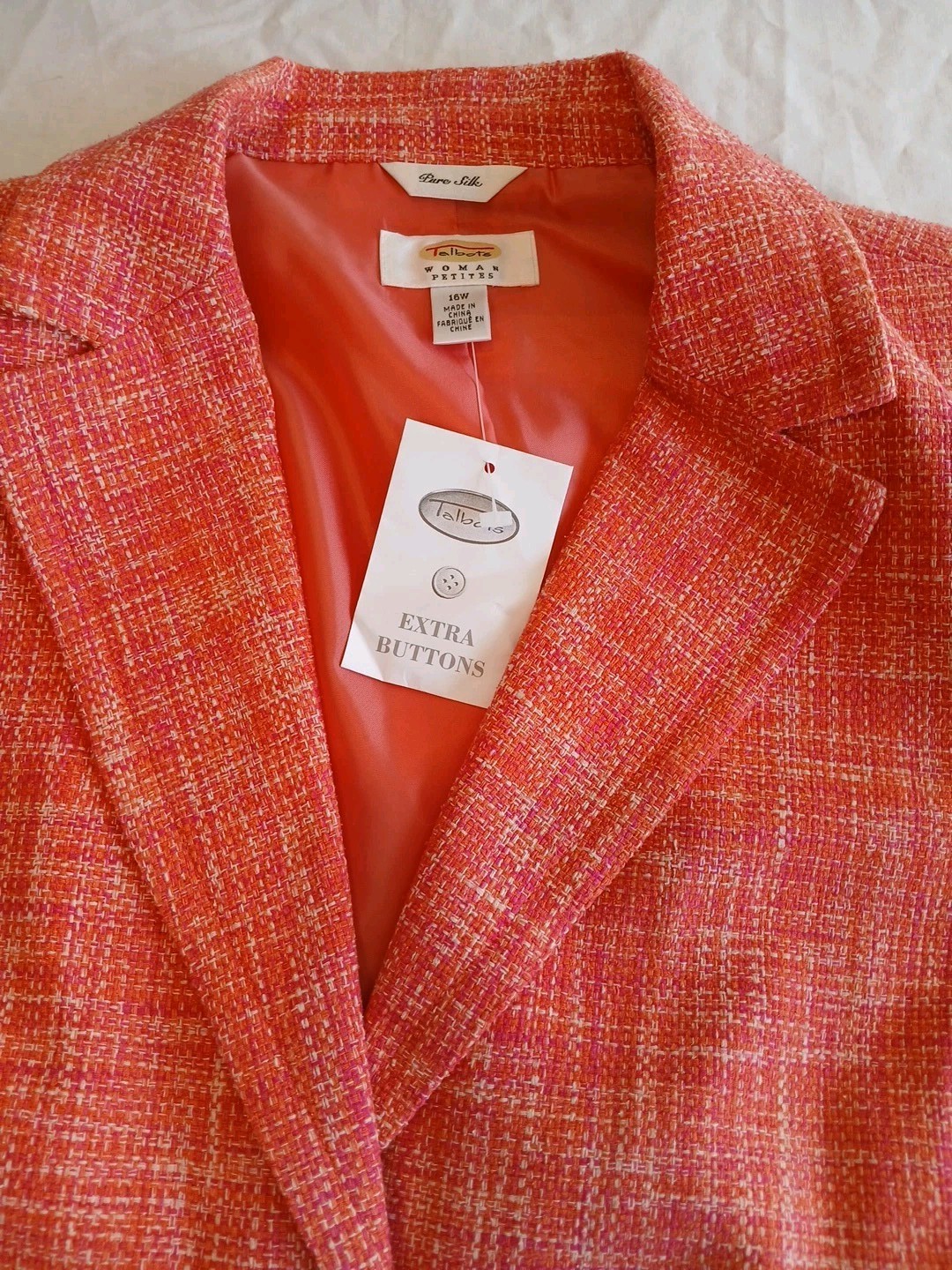 New w/ Tag Vintage Talbots Women 16W Pink Spring Blazer Jacket $164.00 Retail