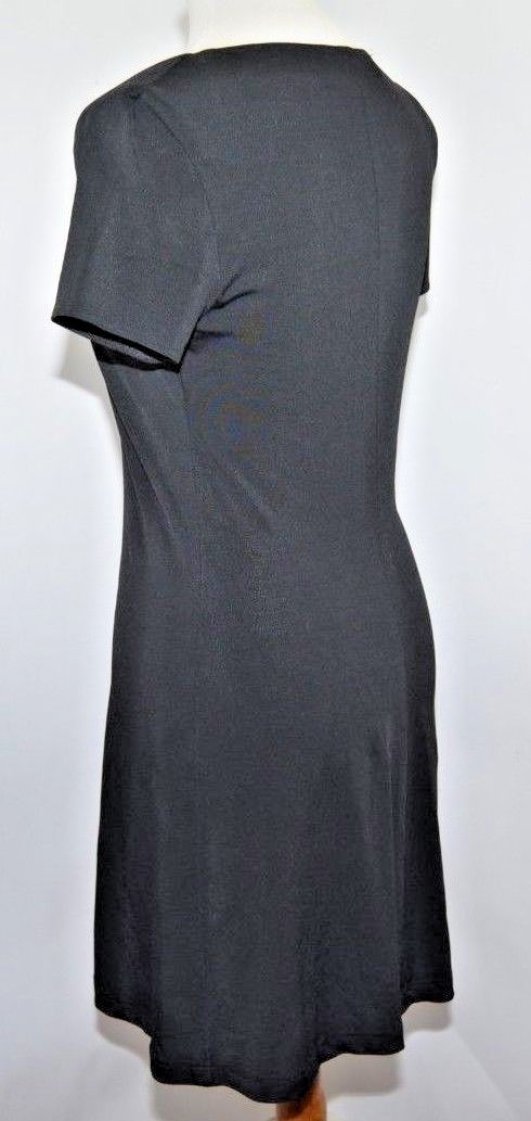 VTG Hampton Nites Classic Solid Black Cap Sleeves Shoulder Pads Dress Womens 4