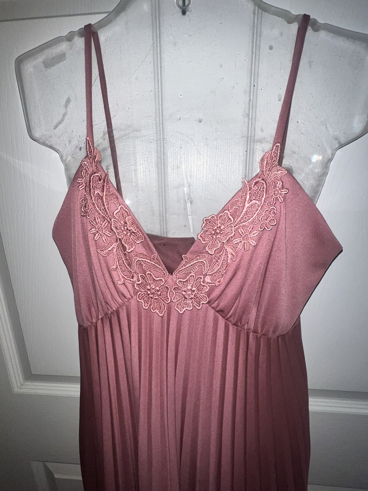 Vtg. The House Of Nu Mode Pleated Full Length Mauve Dress Canada