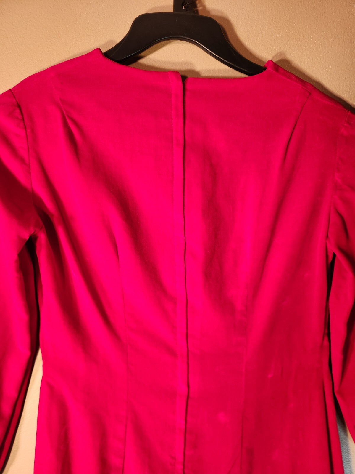 Vintage Red Velvet Dress Pearl Button Cuffs Prom Graduation Party Senior Photos