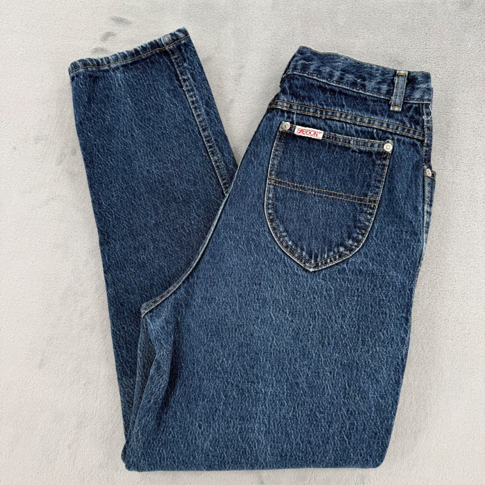 Vintage Sasson High Waisted Mom Jeans Denim Made in USA Tapered Leg Size 27?