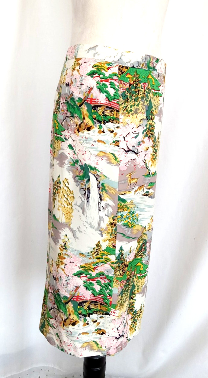 Vtg 80s Lucky Beach Hula Wear Paradise Found Hawaiian Wrap Skirt Sz M Hong Kong