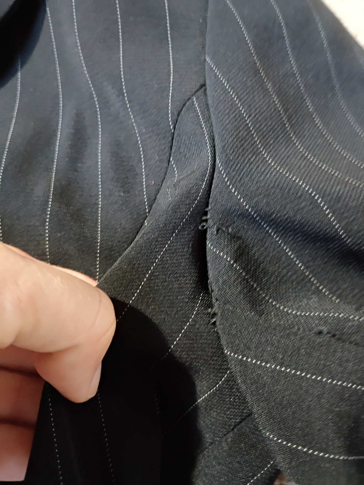 Moda International Pinstripe Blazer Jacket Black Size 4 Career Office Vintage