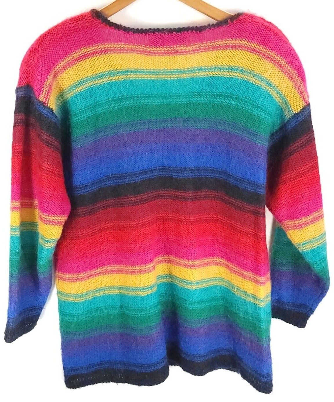 Vtg Katy D Sweater Women’s 14/16 Multicolor Stripes Mohair Blend Kathryn Deene