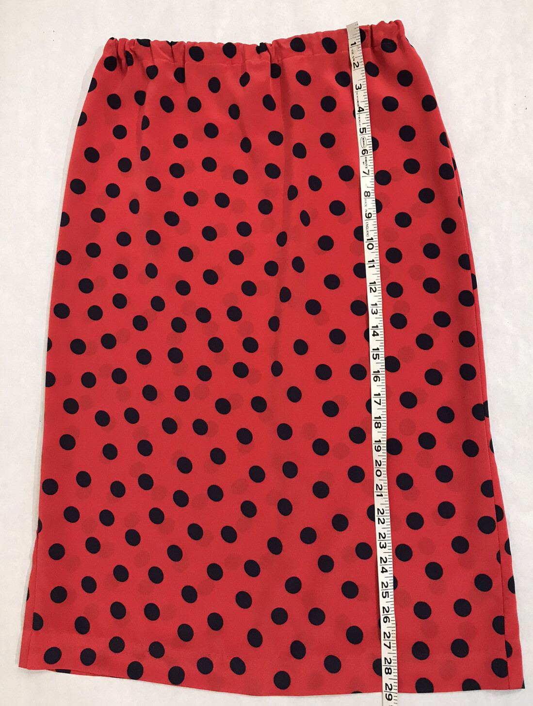 Vintage Blake Elizabeth Red Navy Blue Polka Dot Peplum Skirt Set Women’s Size 10