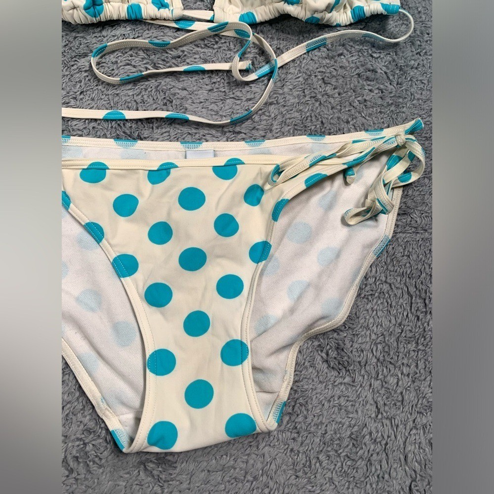 PINK Victoria’s Secret RARE Y2K blue Polka Dot Bikini Set M/L