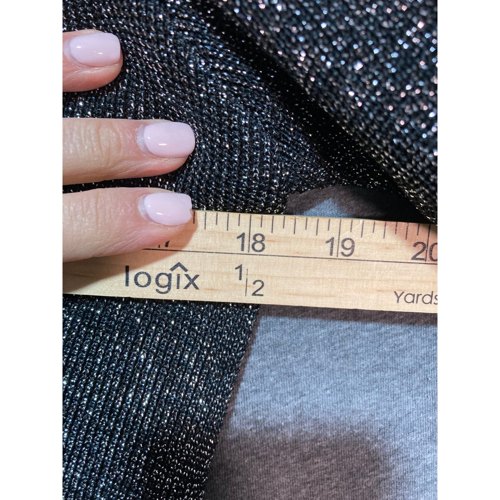 Vintage Tally Boutique 80s Asymmetric Sequin Metallic Blouse Black Silver 8