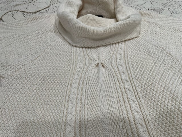 Tahari Arthur S Levine Sweater Dress Womens Medium Beige Short Sleeve