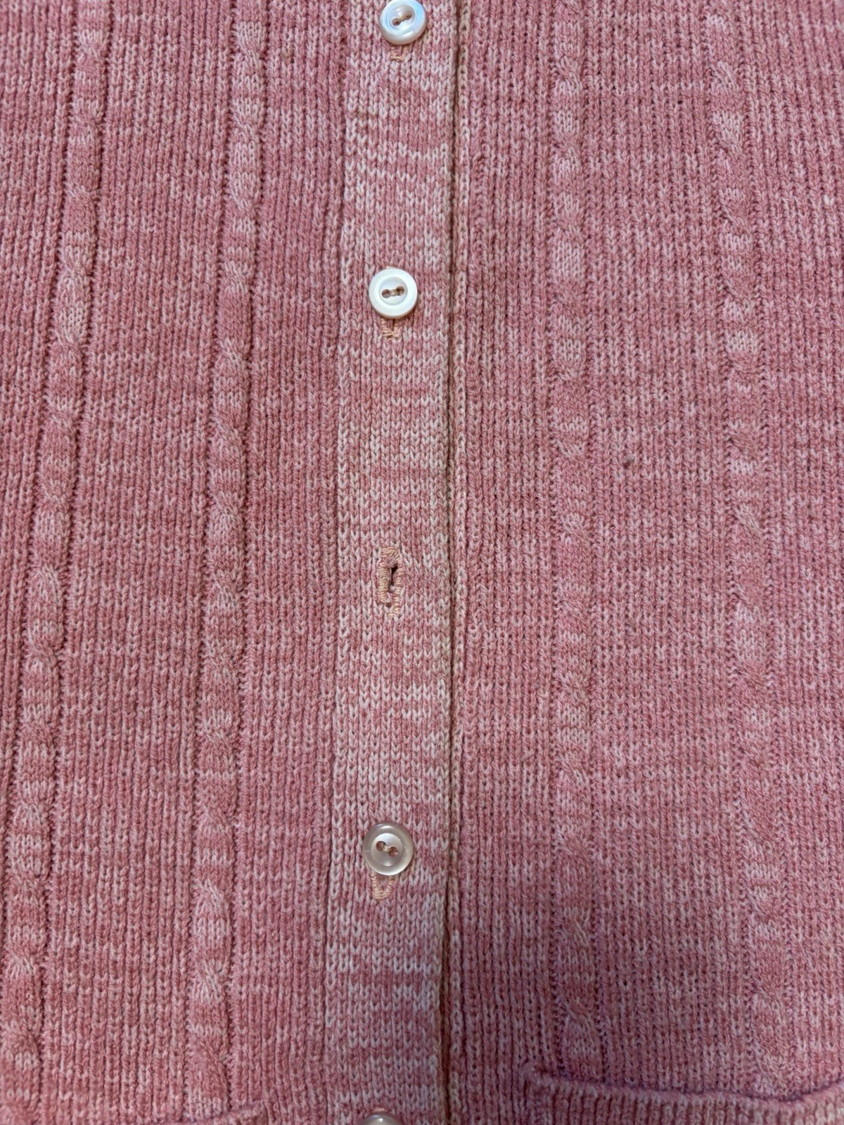 Vintage 70s Dusty Pink Sweater Vest Size S Knit Sleeveless Button Up Preppy