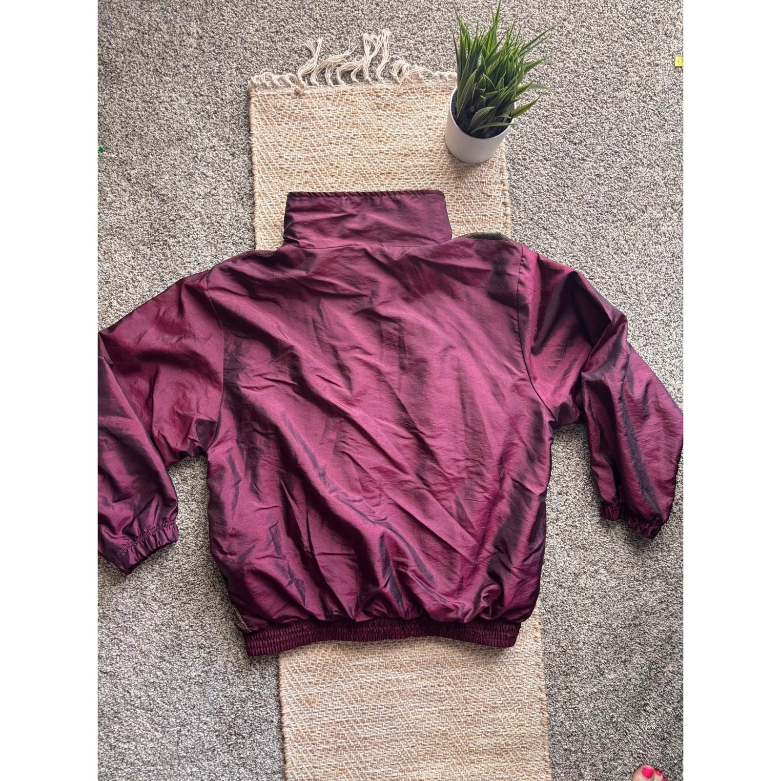 Great Cavalier Vintage Patchwork Bomber Jacket Plum Velvet Metallic Mixed Media