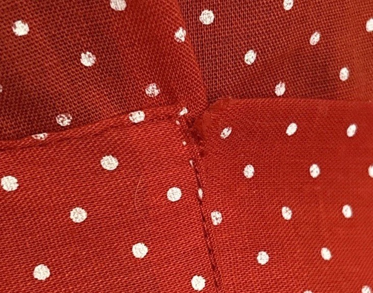 Vintage 70s Red Polka Dot Maternity Dress Medium USA Pintuck Cottagecore Prairie